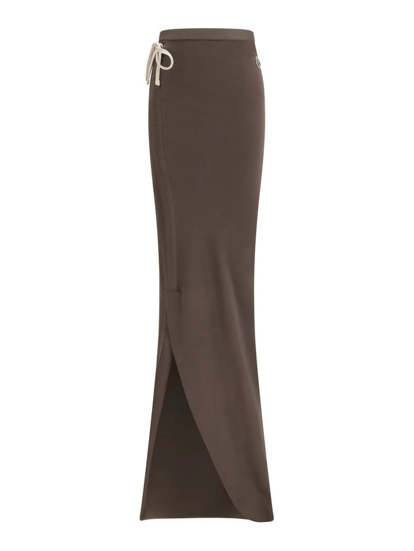 Brown Cotton Long Skirt