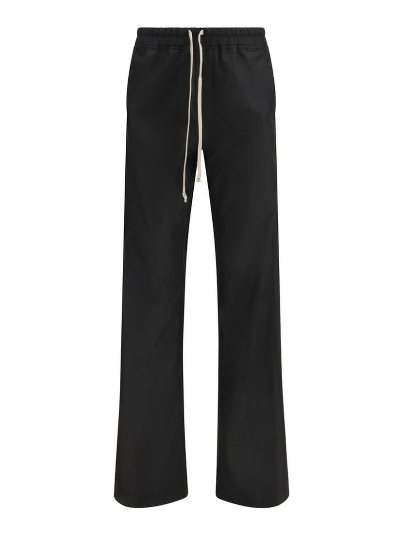 Black Polyester Casual Pants