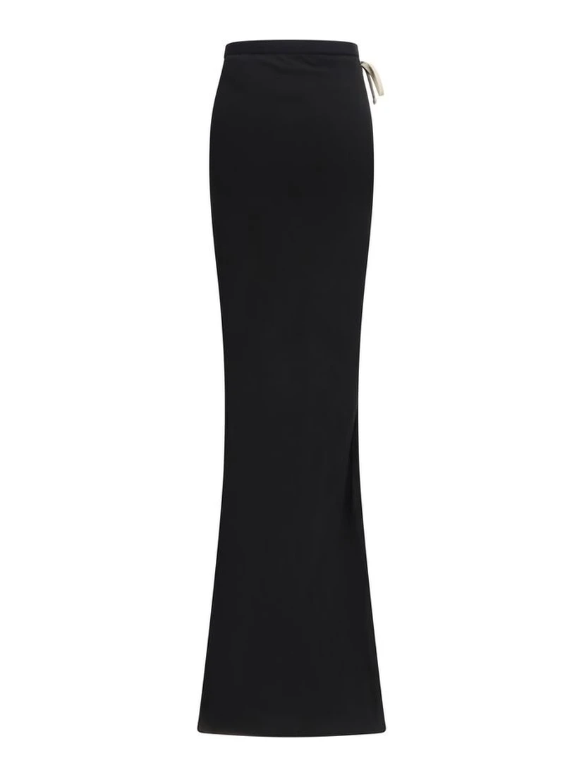 Black Cotton Long Skirt