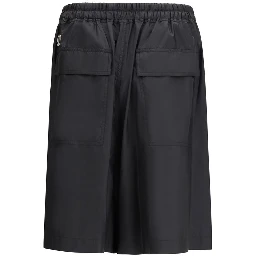 Black Polyester Bermuda Shorts