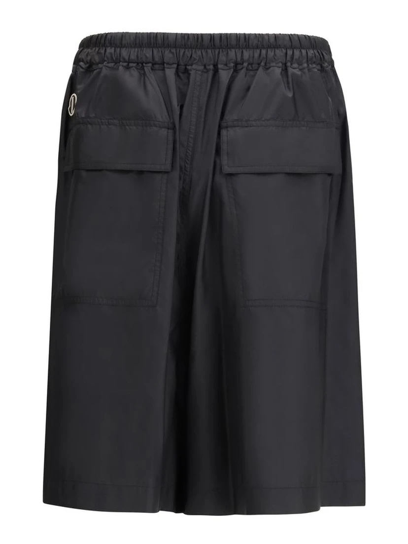 Black Polyester Bermuda Shorts
