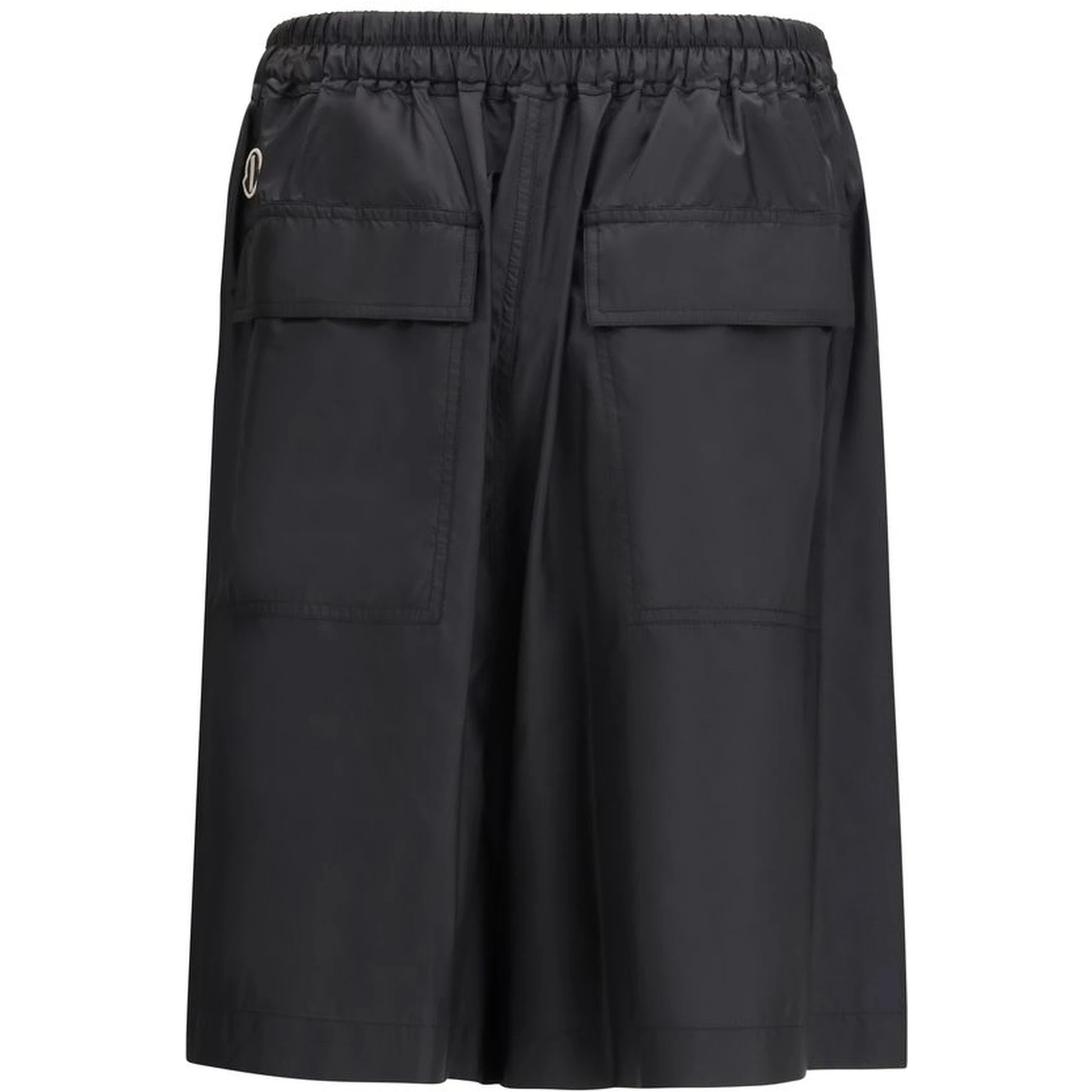 Black Polyester Bermuda Shorts