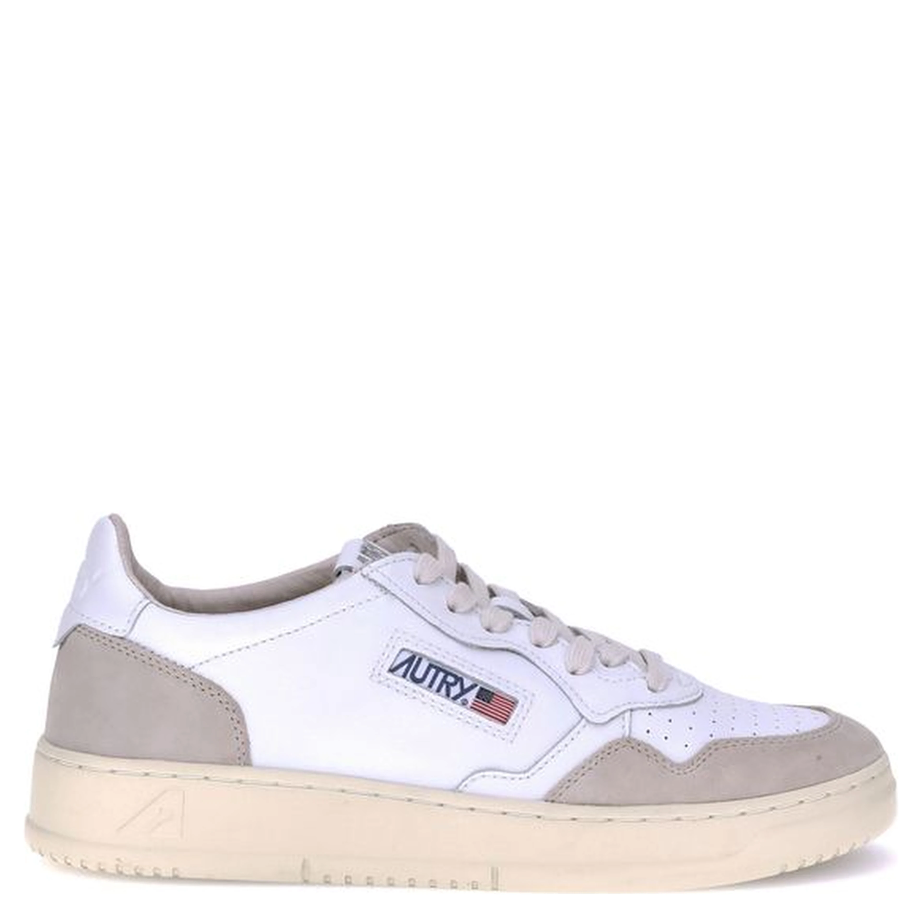 White Calf Leather Bos Taurus Low Top Sneakers