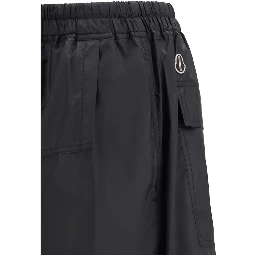 Black Polyester Bermuda Shorts