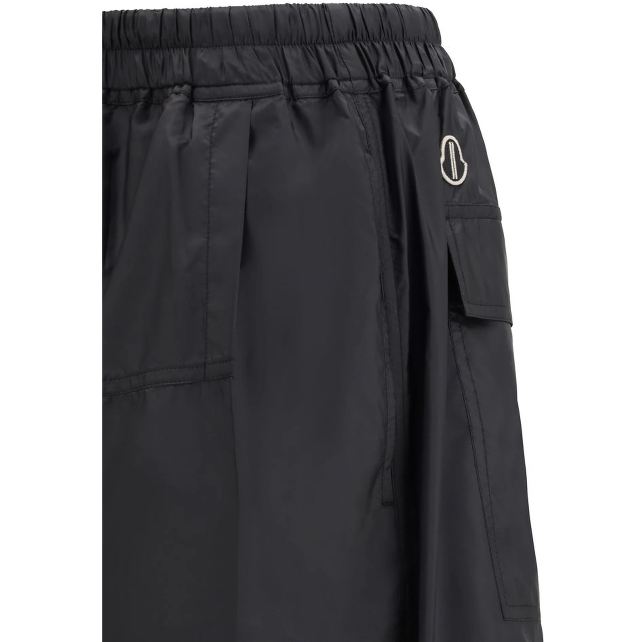 Black Polyester Bermuda Shorts