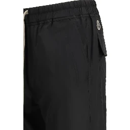 Black Polyester Casual Pants