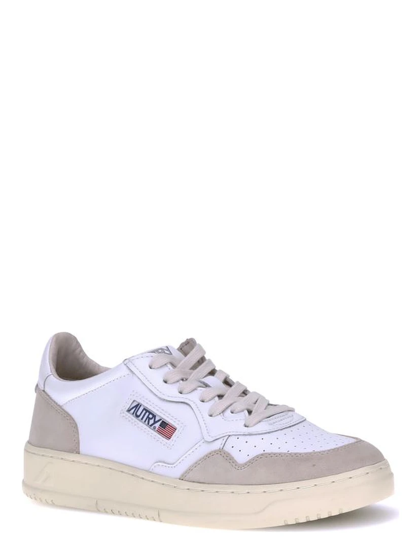 White Calf Leather Bos Taurus Low Top Sneakers