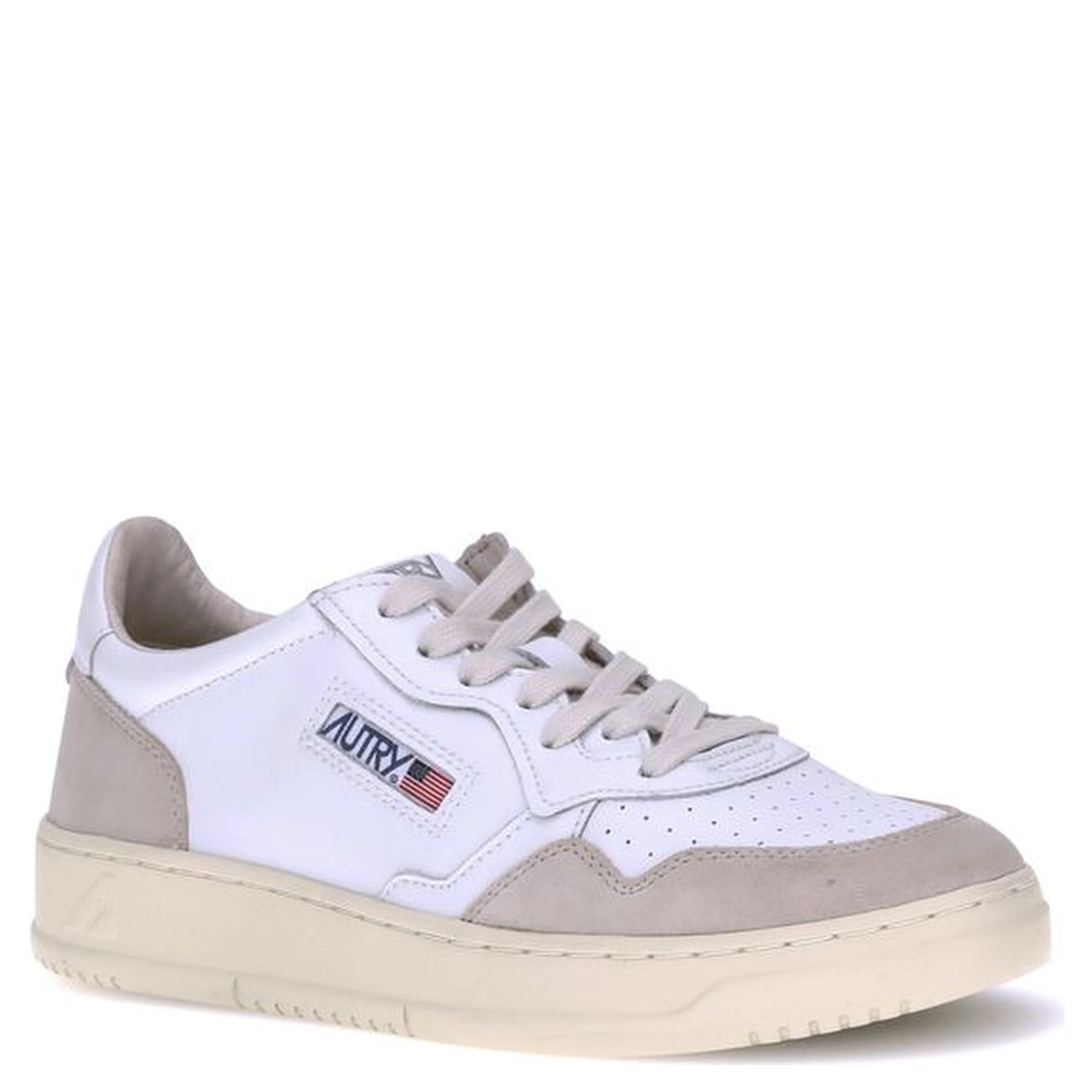 White Calf Leather Bos Taurus Low Top Sneakers