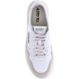 White Calf Leather Bos Taurus Low Top Sneakers