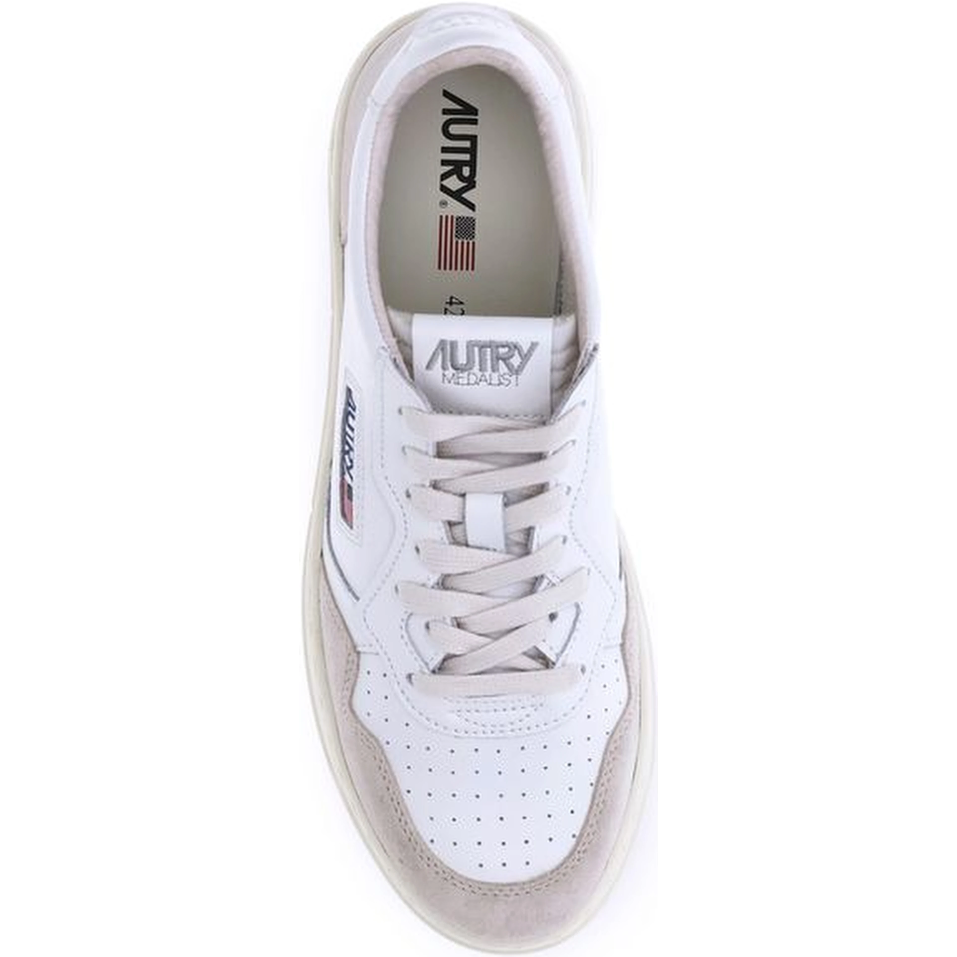 White Calf Leather Bos Taurus Low Top Sneakers