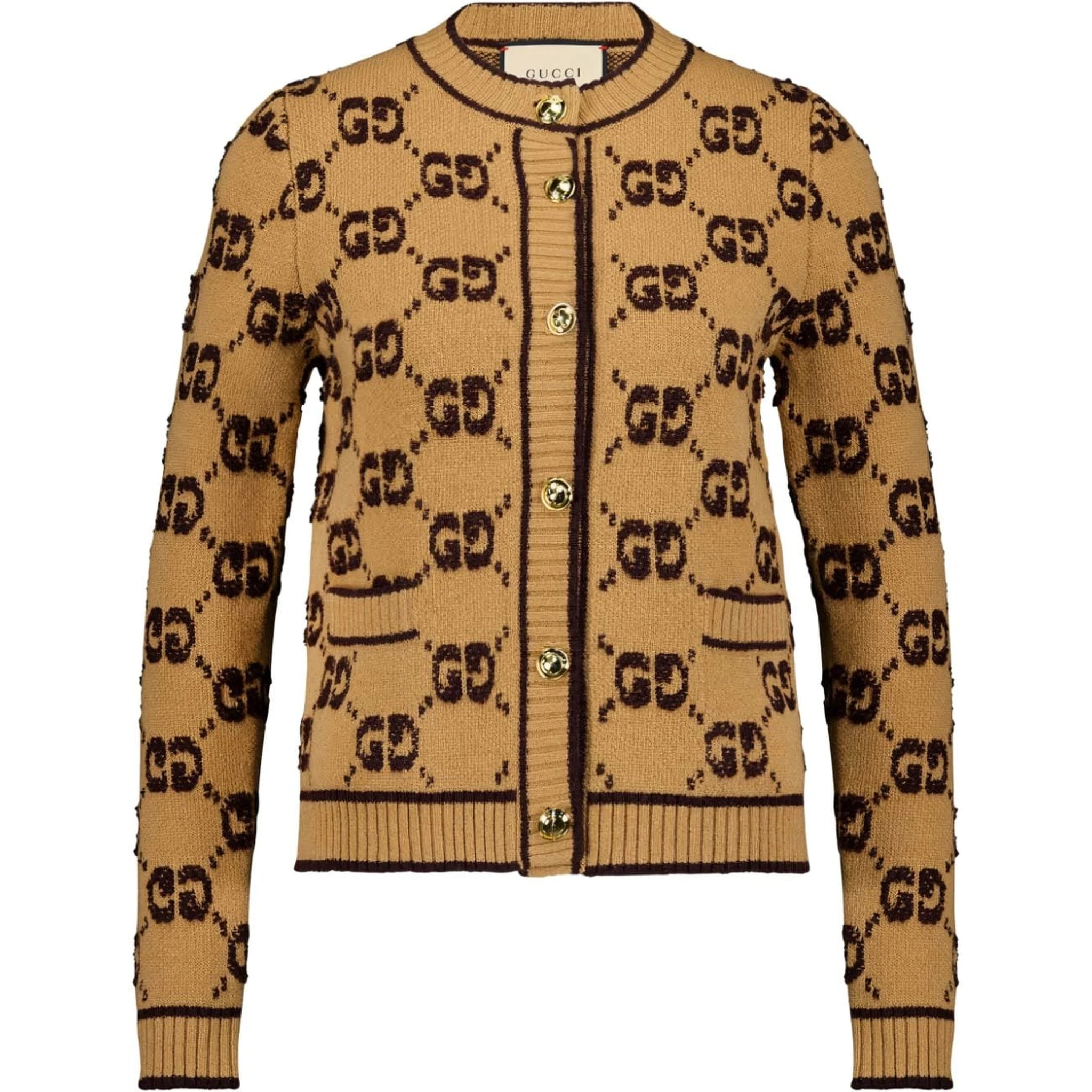 Wool cardigan with GG motif