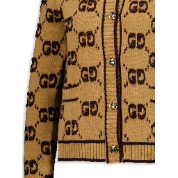 Wool cardigan with GG motif