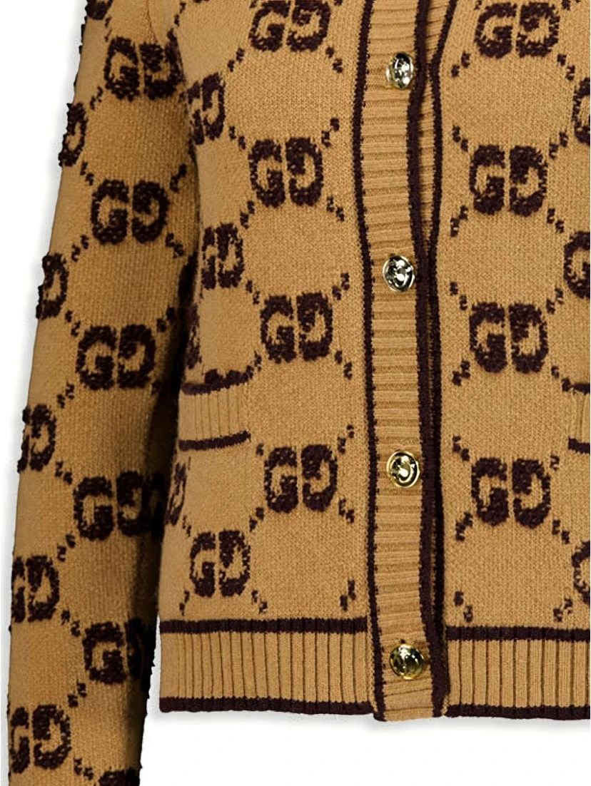 Wool cardigan with GG motif