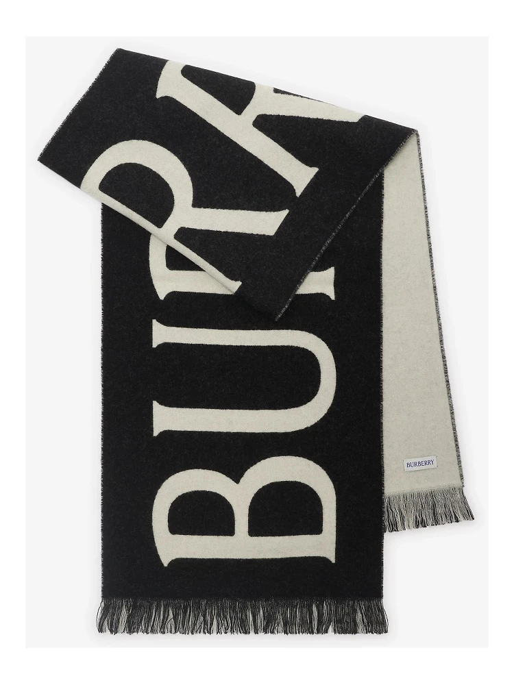 Merino wool scarf with logo