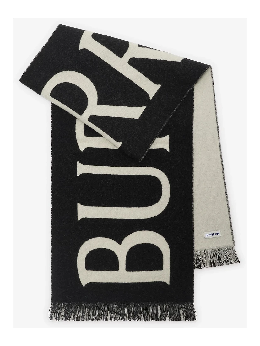 Merino wool scarf with logo