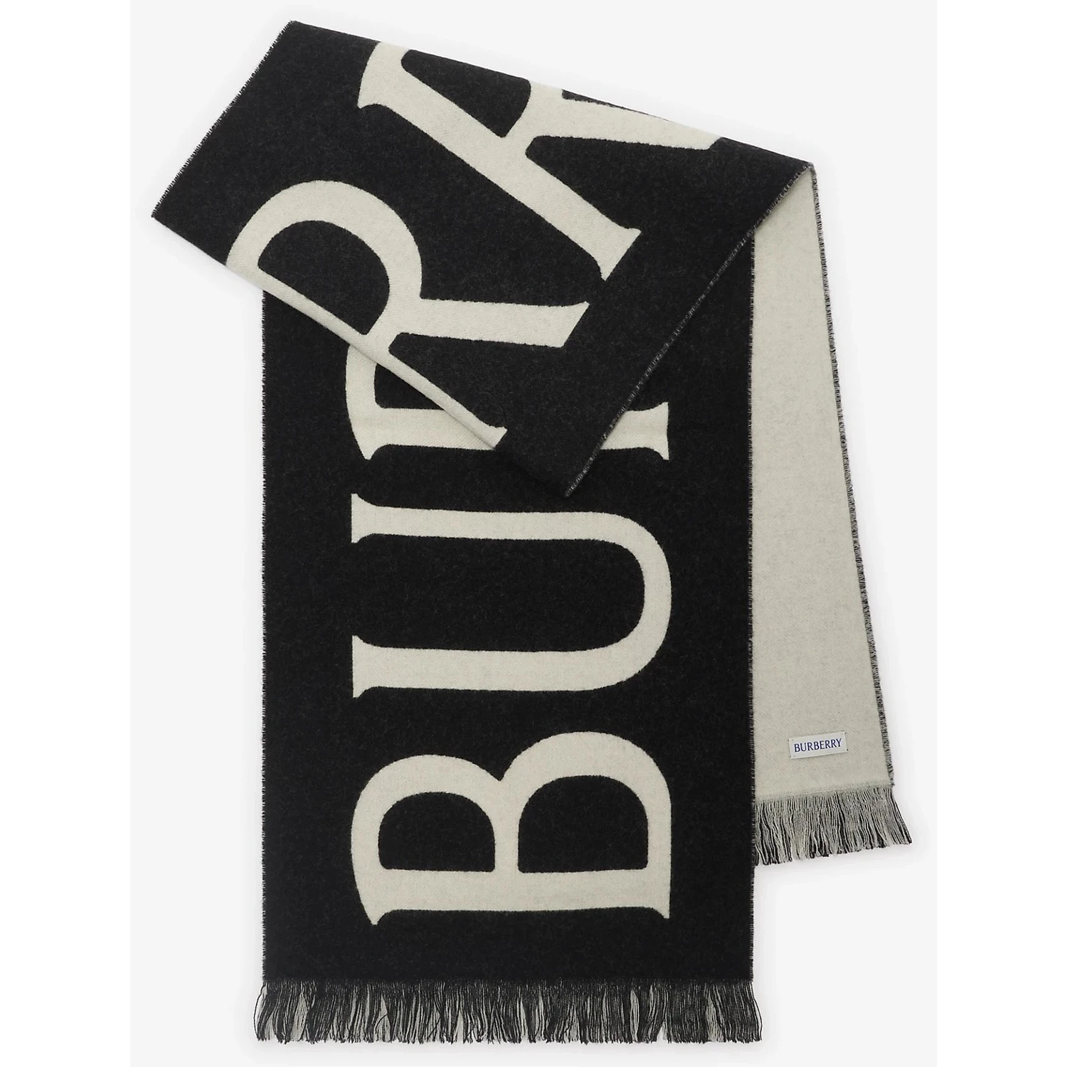 Merino wool scarf with logo