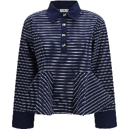 Blue Cotton Polo Shirt