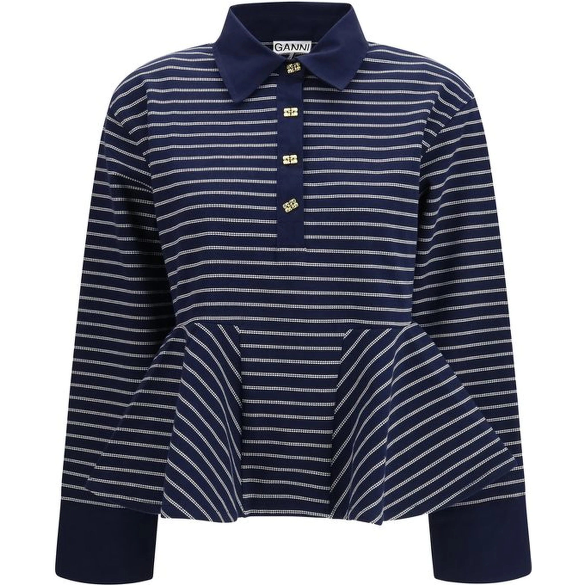 Blue Cotton Polo Shirt