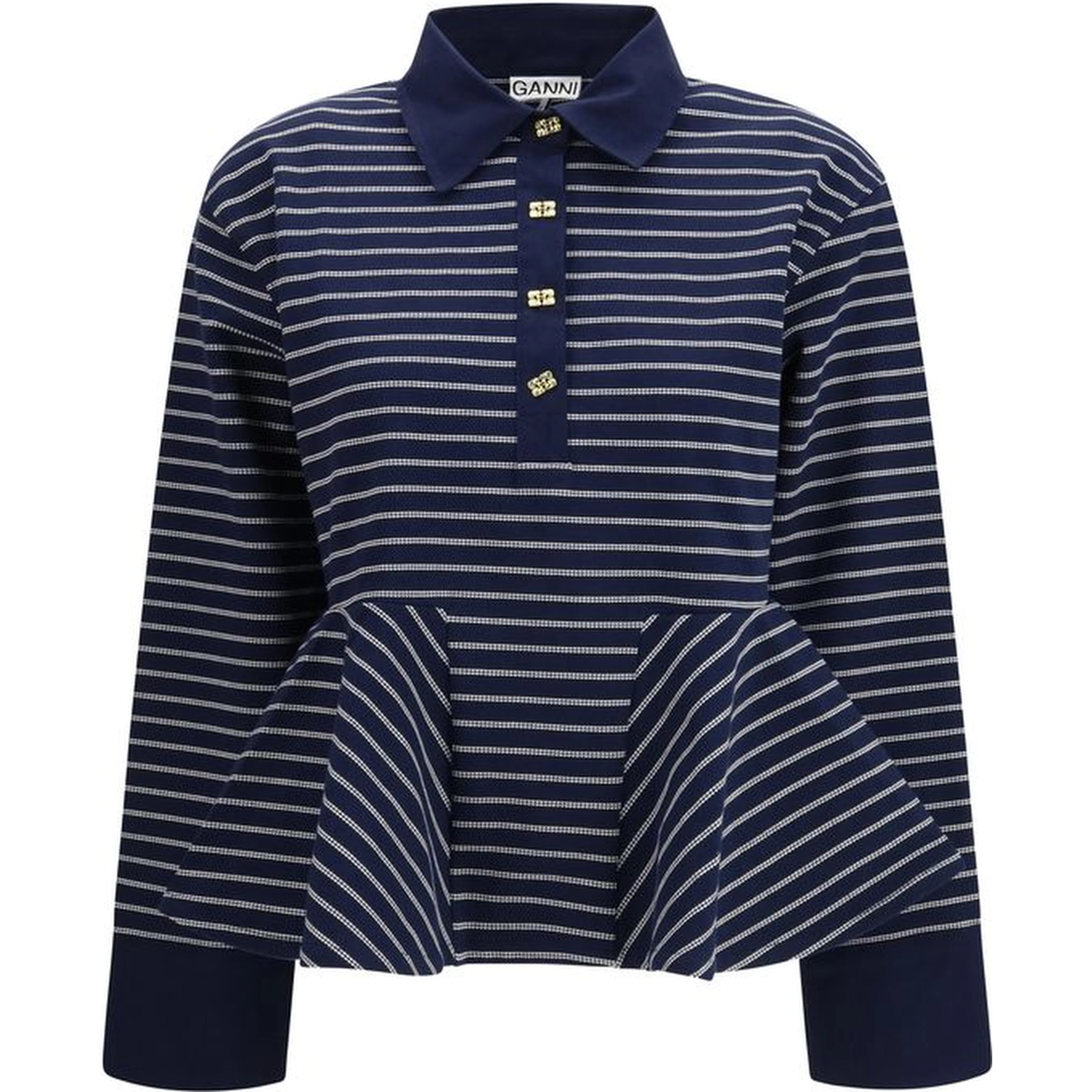 Blue Cotton Polo Shirt