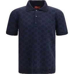 Blue Silk Polo Shirt