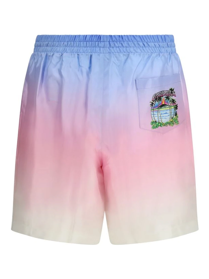 Multicolor Silk Bermuda Shorts