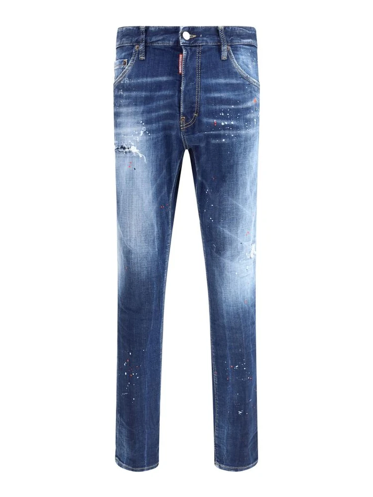 Blue Cotton Slim Fit Jeans