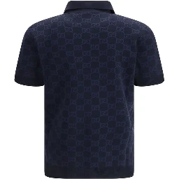 Blue Silk Polo Shirt