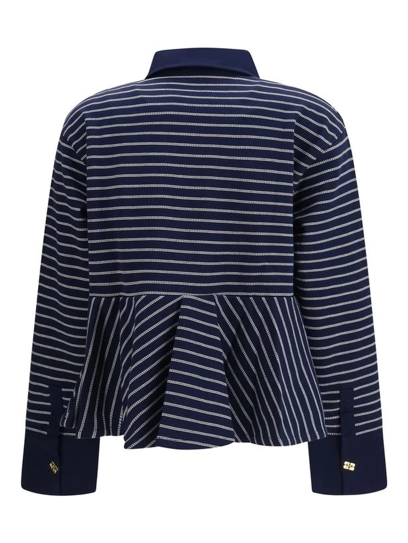 Blue Cotton Polo Shirt