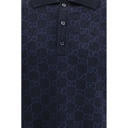 Blue Silk Polo Shirt