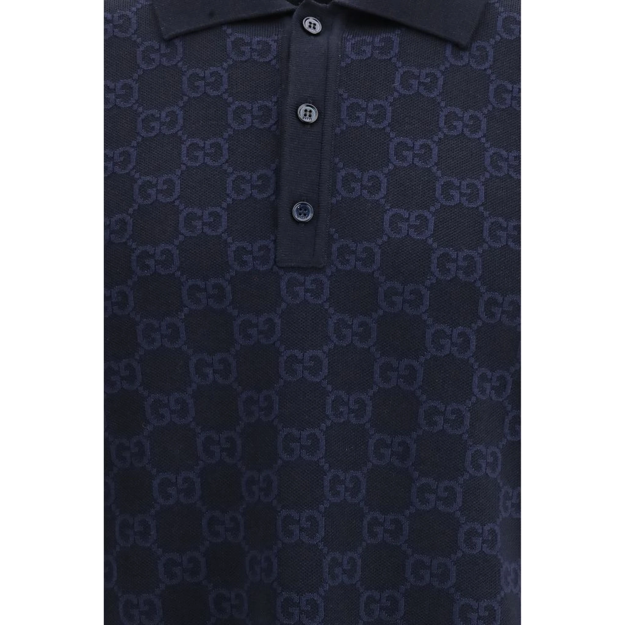 Blue Silk Polo Shirt