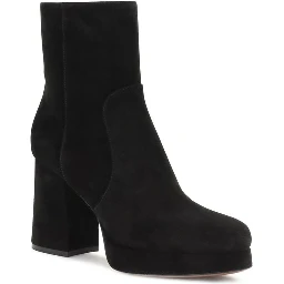 حذاء بوت للكاحل من جلد العجل الأسود من ماركة بوس توروس