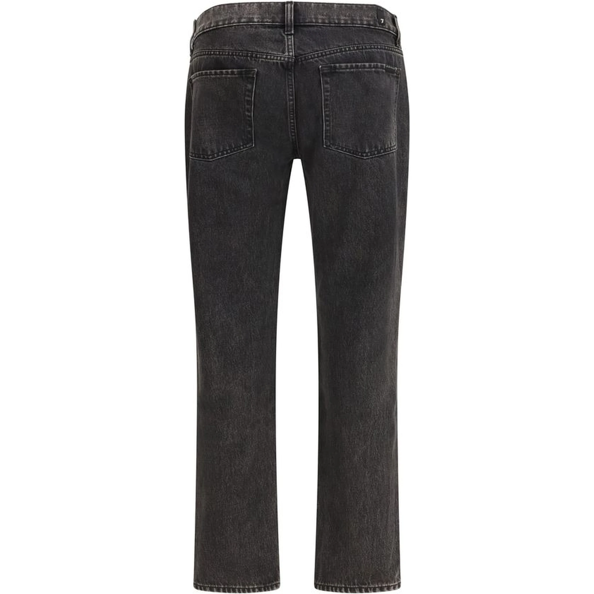 Black Cotton Straight-Leg Jeans