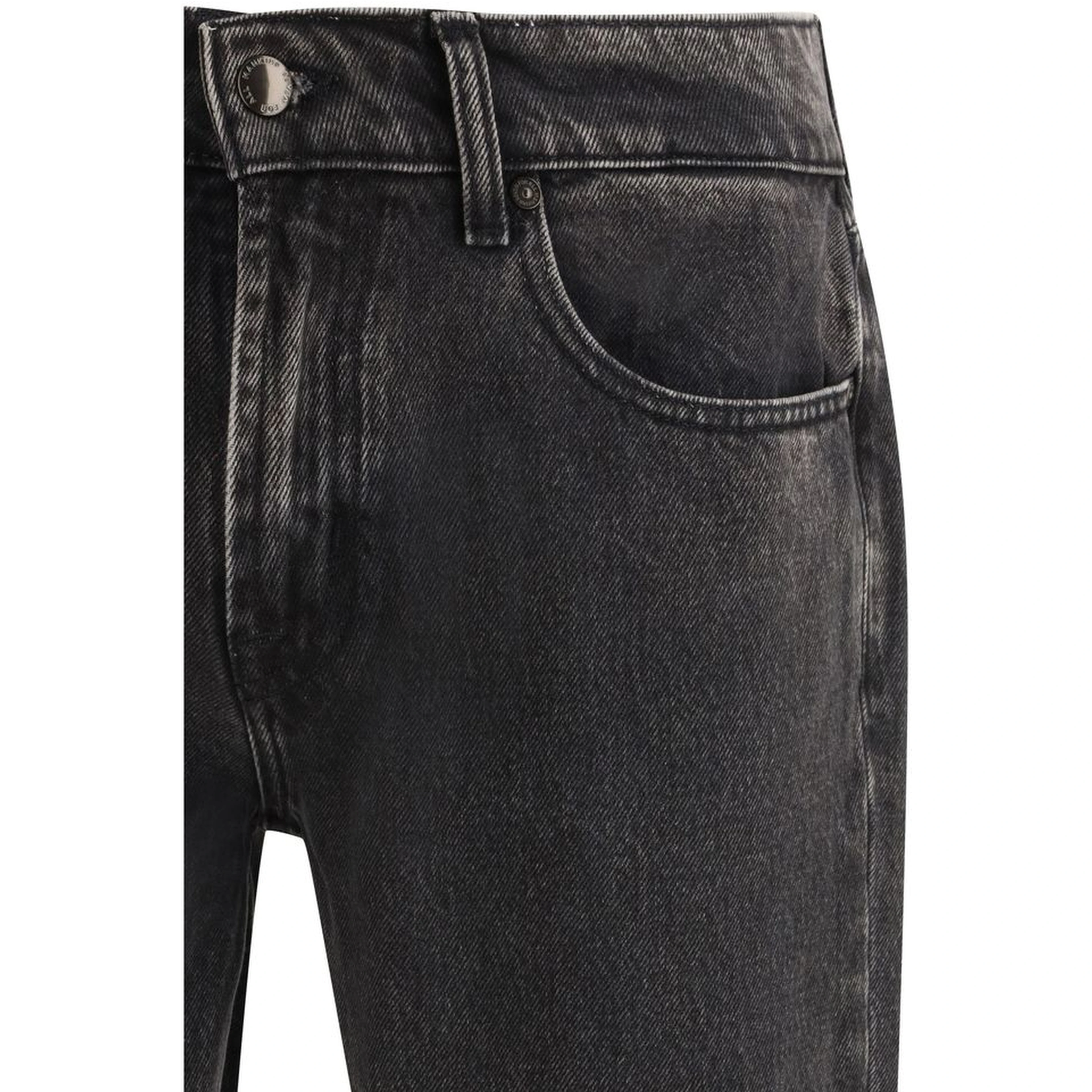 Black Cotton Straight-Leg Jeans