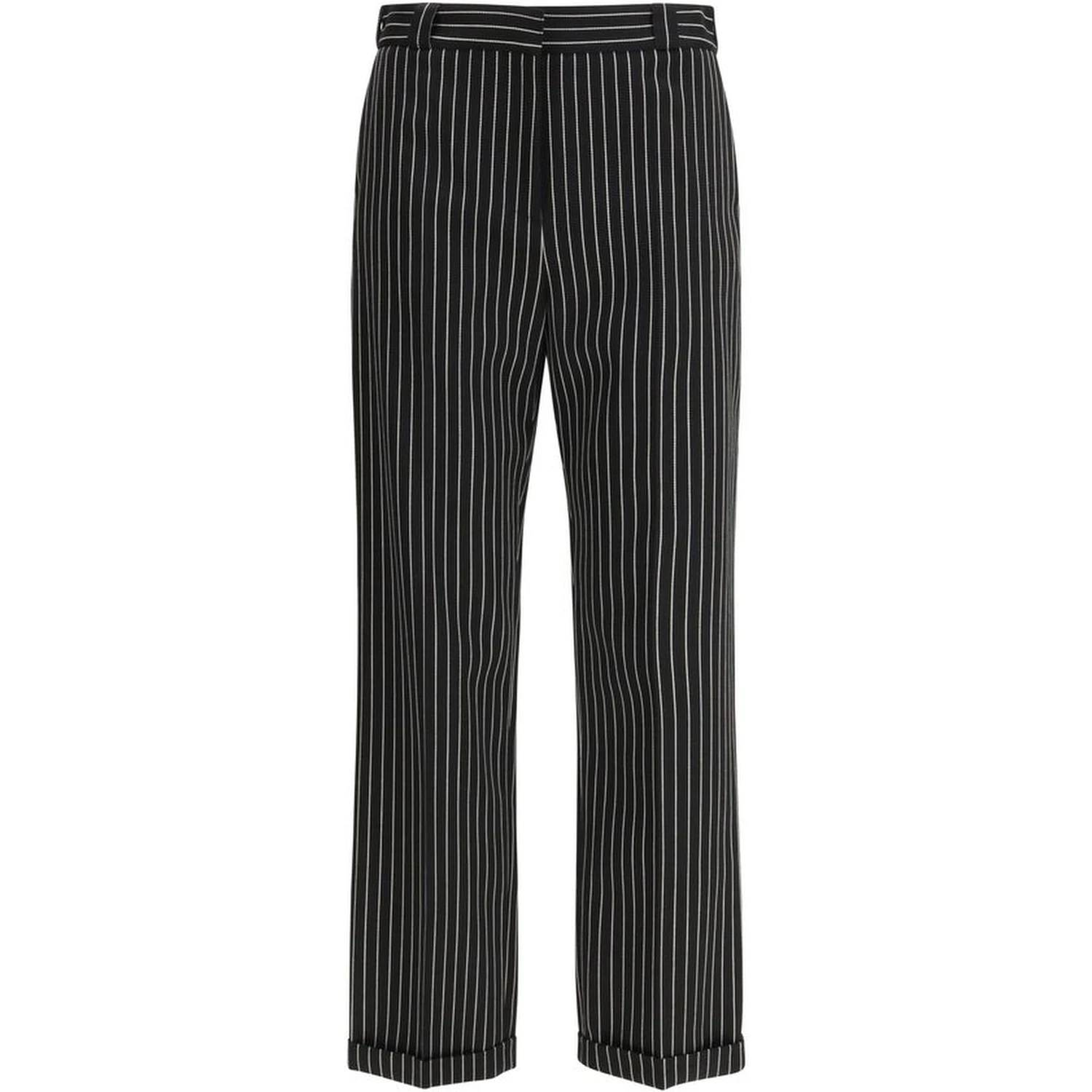 Black Fleece Wool Chino Pants