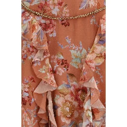 Orange Cotton Long Skirt