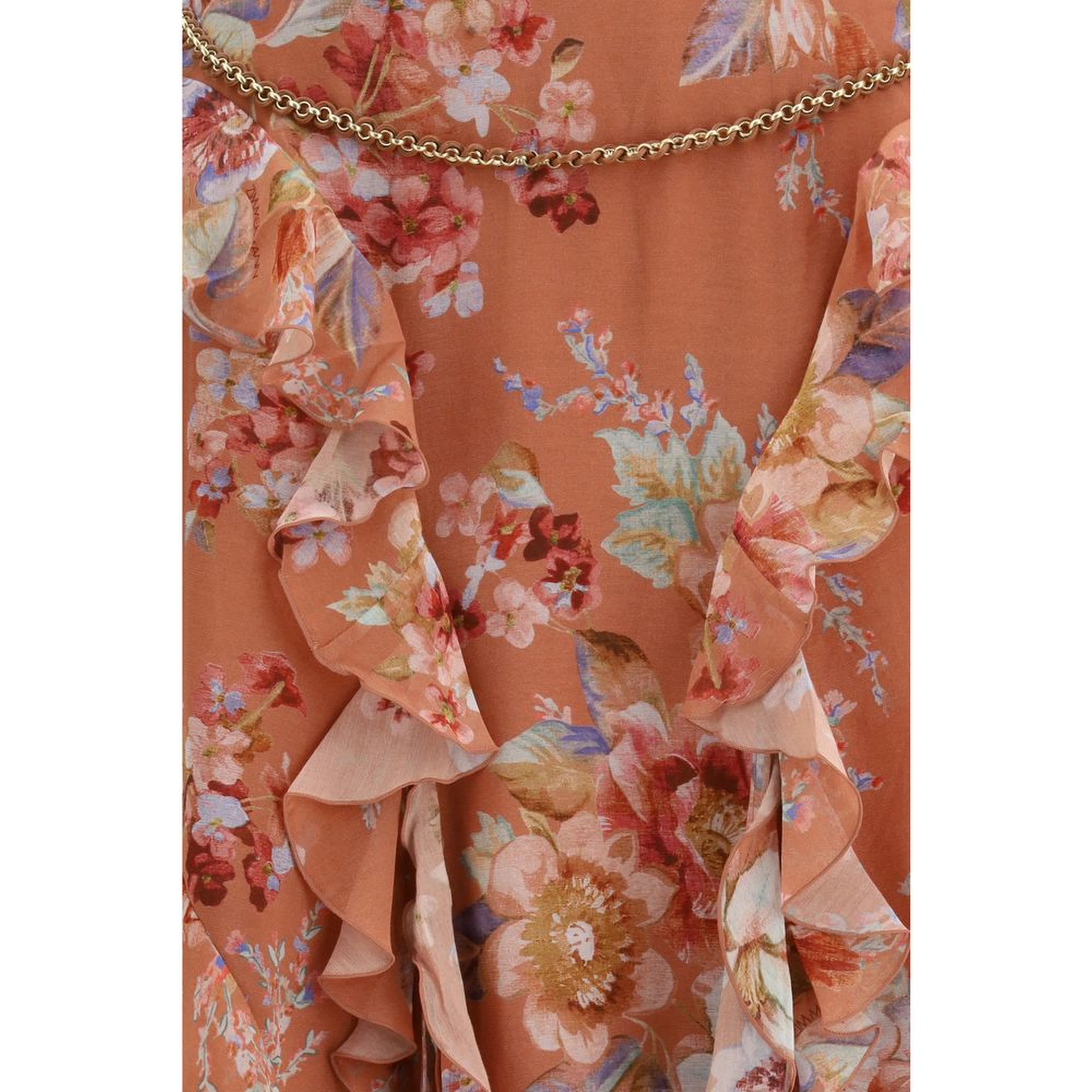 Orange Cotton Long Skirt