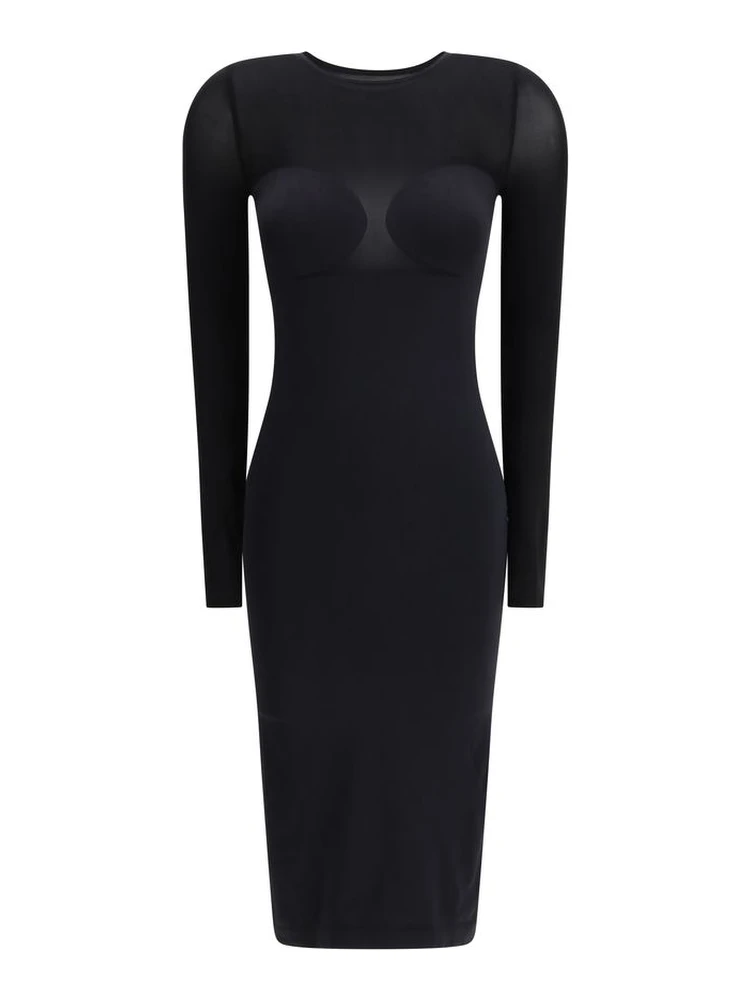 Black Polyamide Cocktail Dress