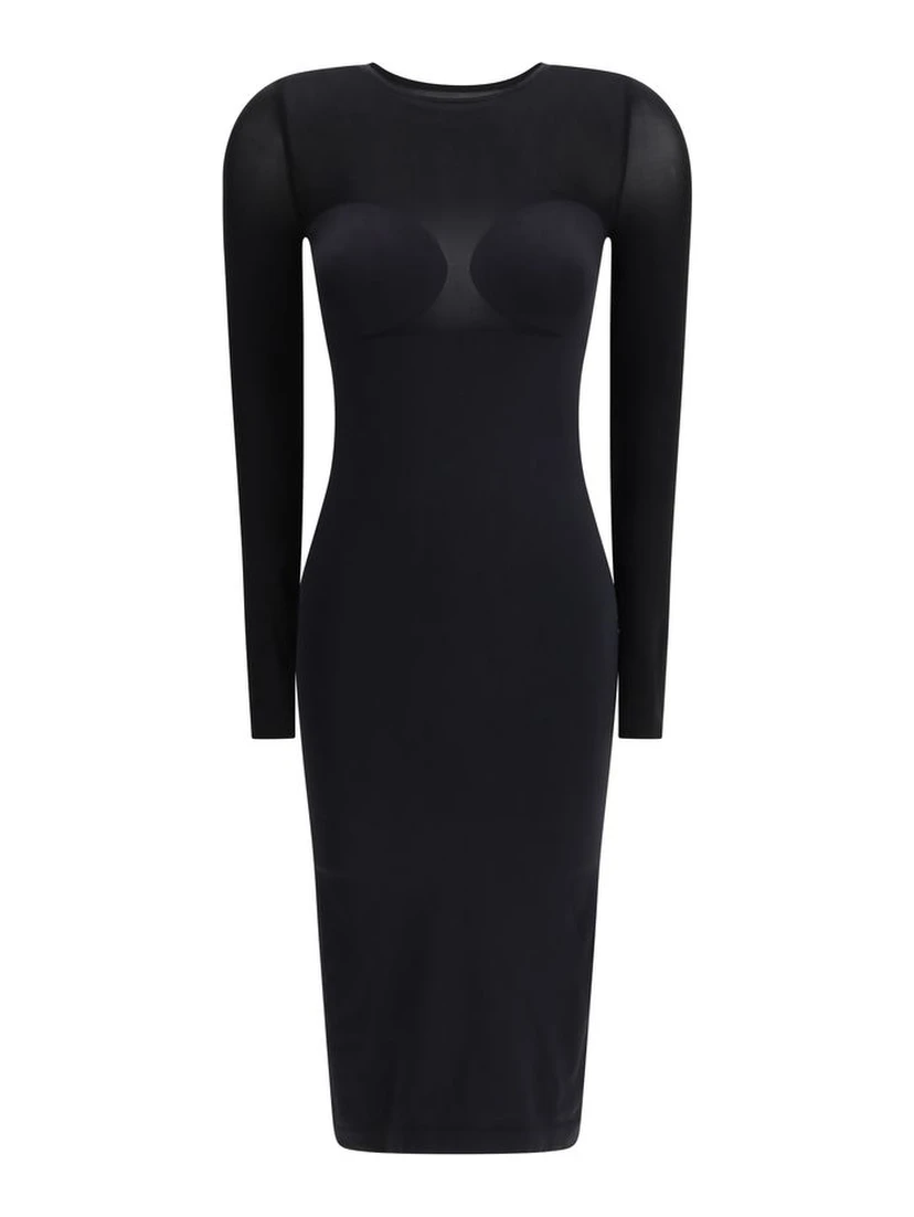 Black Polyamide Cocktail Dress