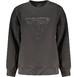 Black Cotton Women Sweatshirt