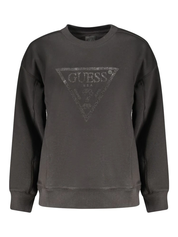 Black Cotton Women Sweatshirt