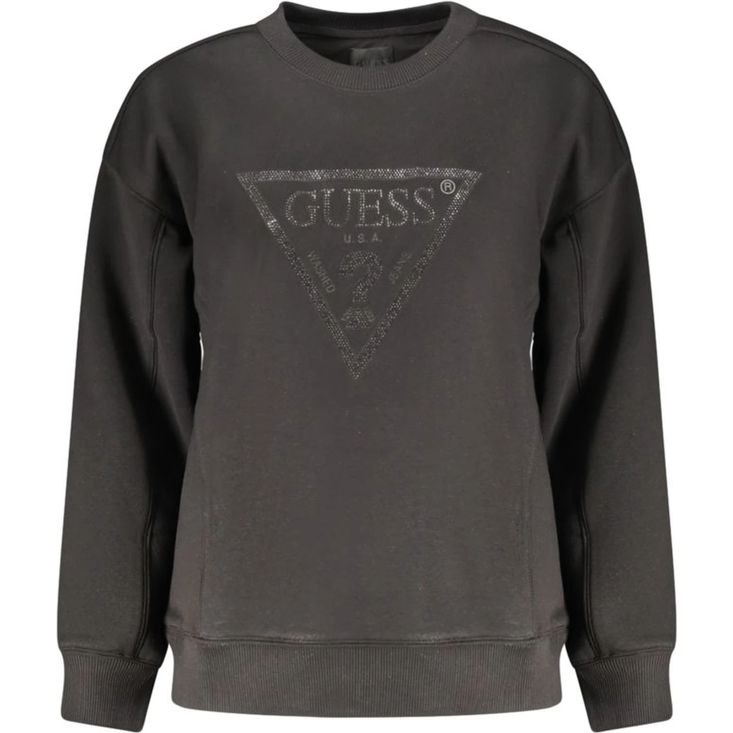 Black Cotton Women Sweatshirt
