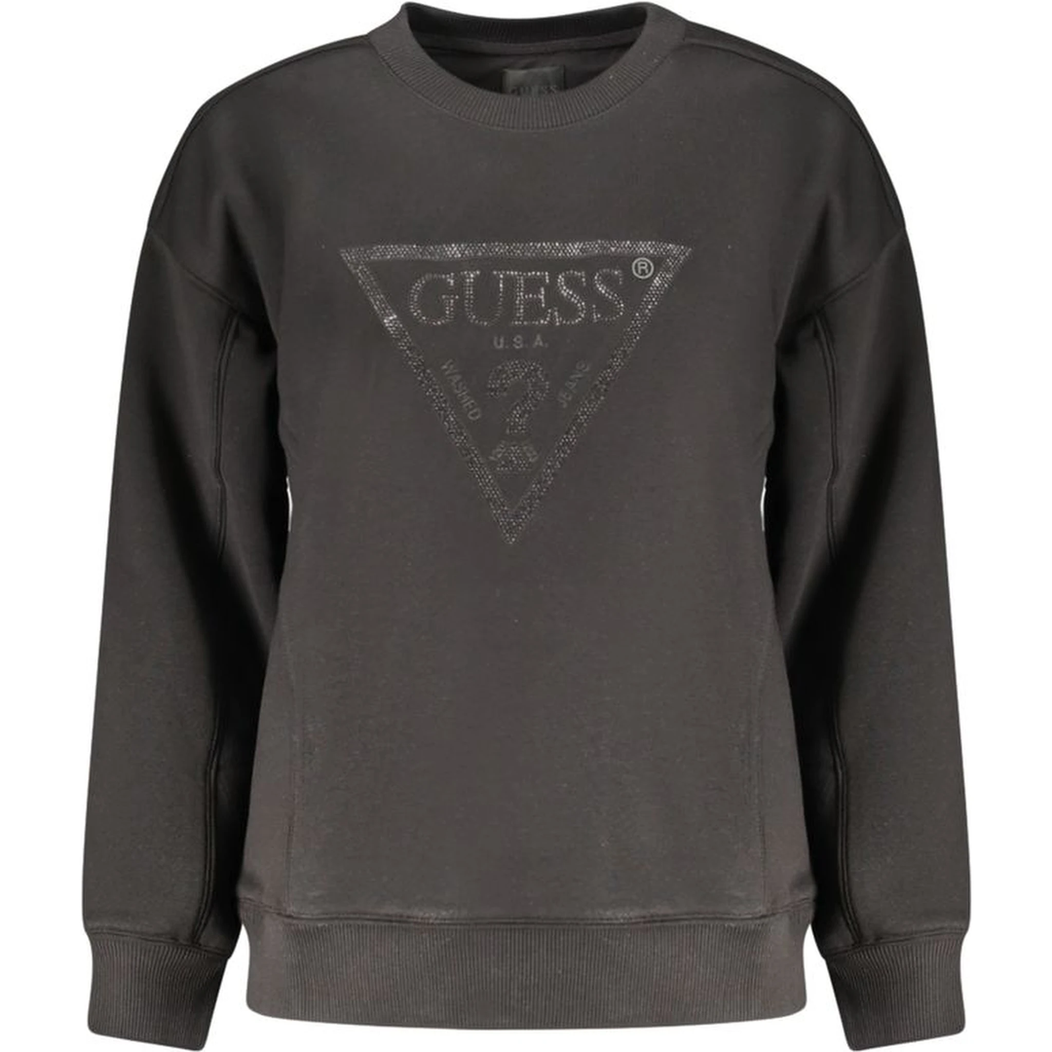 Black Cotton Women Sweatshirt