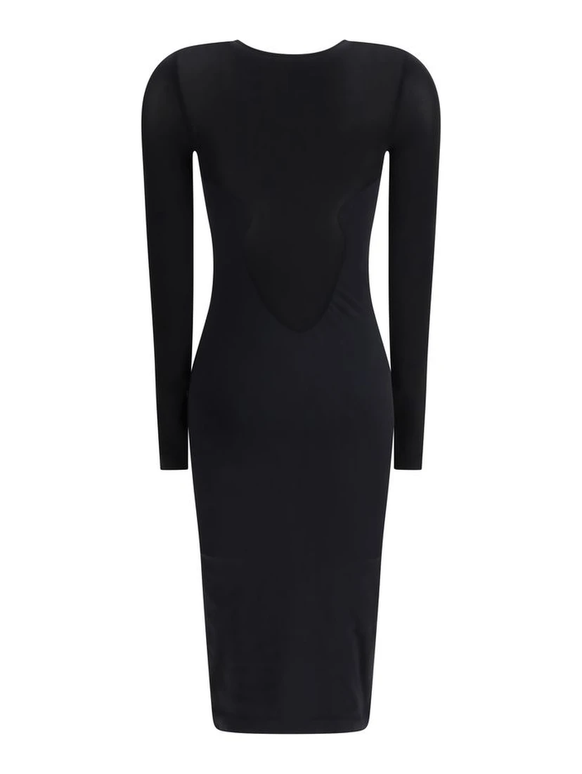 Black Polyamide Cocktail Dress