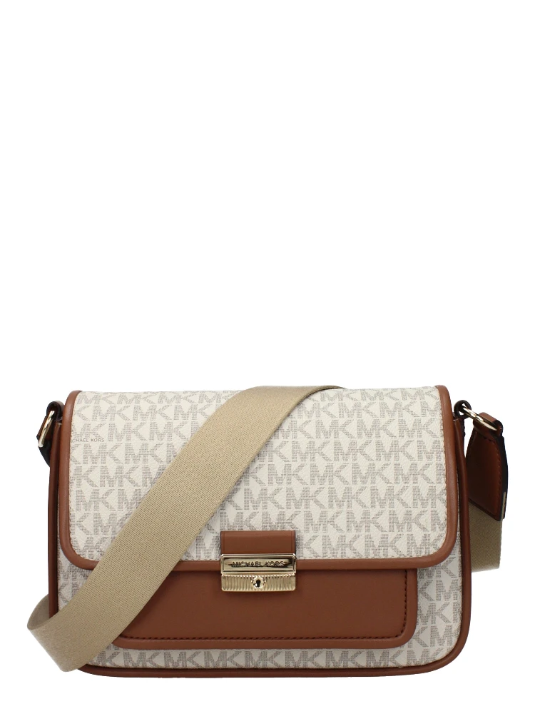 Beige Fabric Crossbody Bag