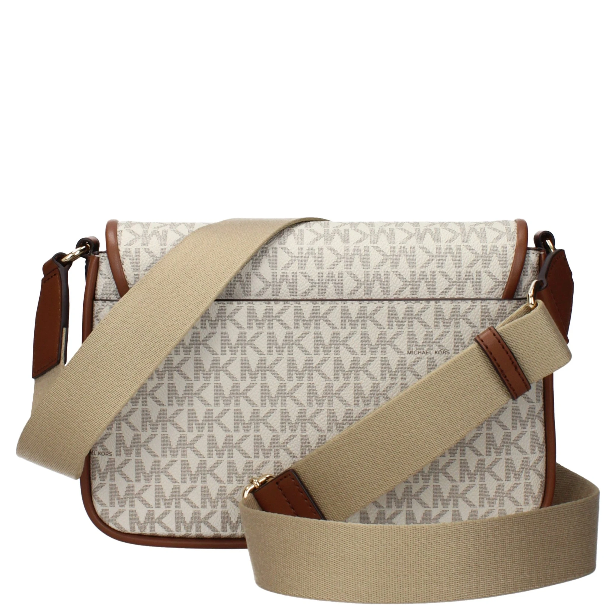 Beige Fabric Crossbody Bag