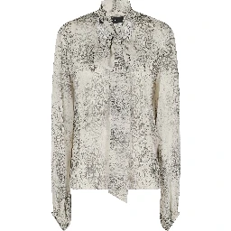 BLUSA SCOLLO V CON SCIARPINA  GEORGETTE STAMPA PITONE