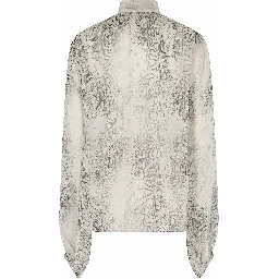 BLUSA SCOLLO V CON SCIARPINA  GEORGETTE STAMPA PITONE