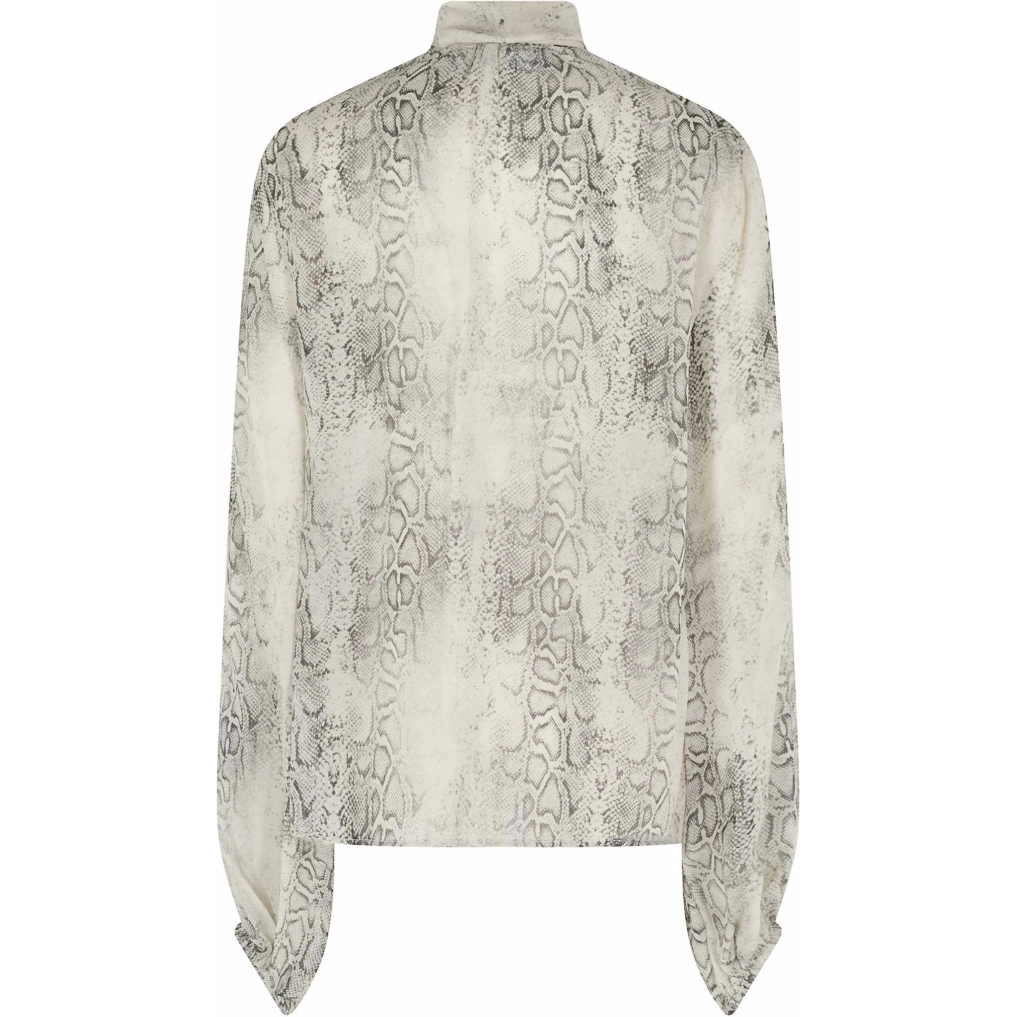 BLUSA SCOLLO V CON SCIARPINA  GEORGETTE STAMPA PITONE