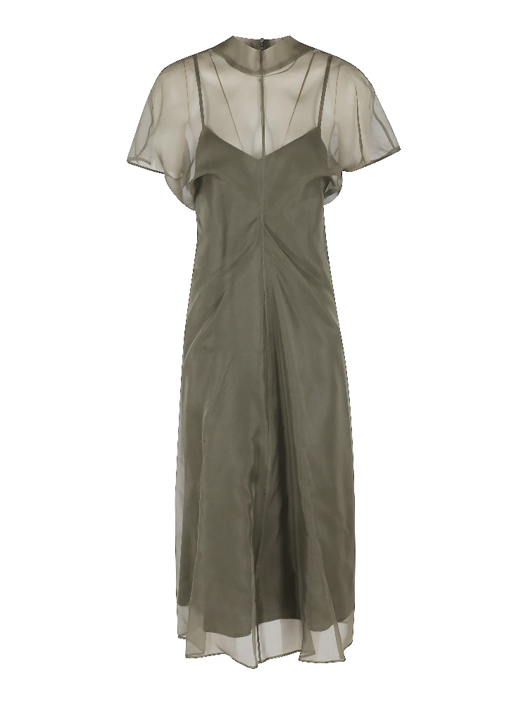 ABITO IN ORGANZA DI SETA CON SOTTOVESTE