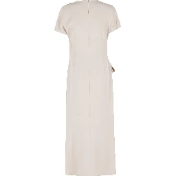 فستان كادي طويل منسدل بياقة على شكل حرف V